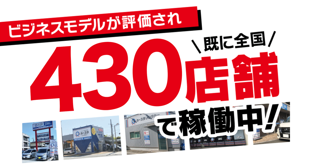 ビジネスモデルが評価され既に全国430店舗で稼働中